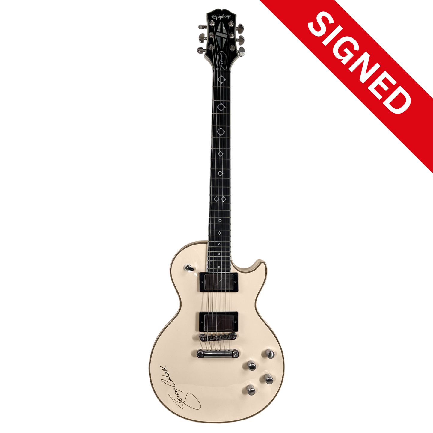Signed Epiphone JC Les Paul Custom Prophecy Guitar, Bone White